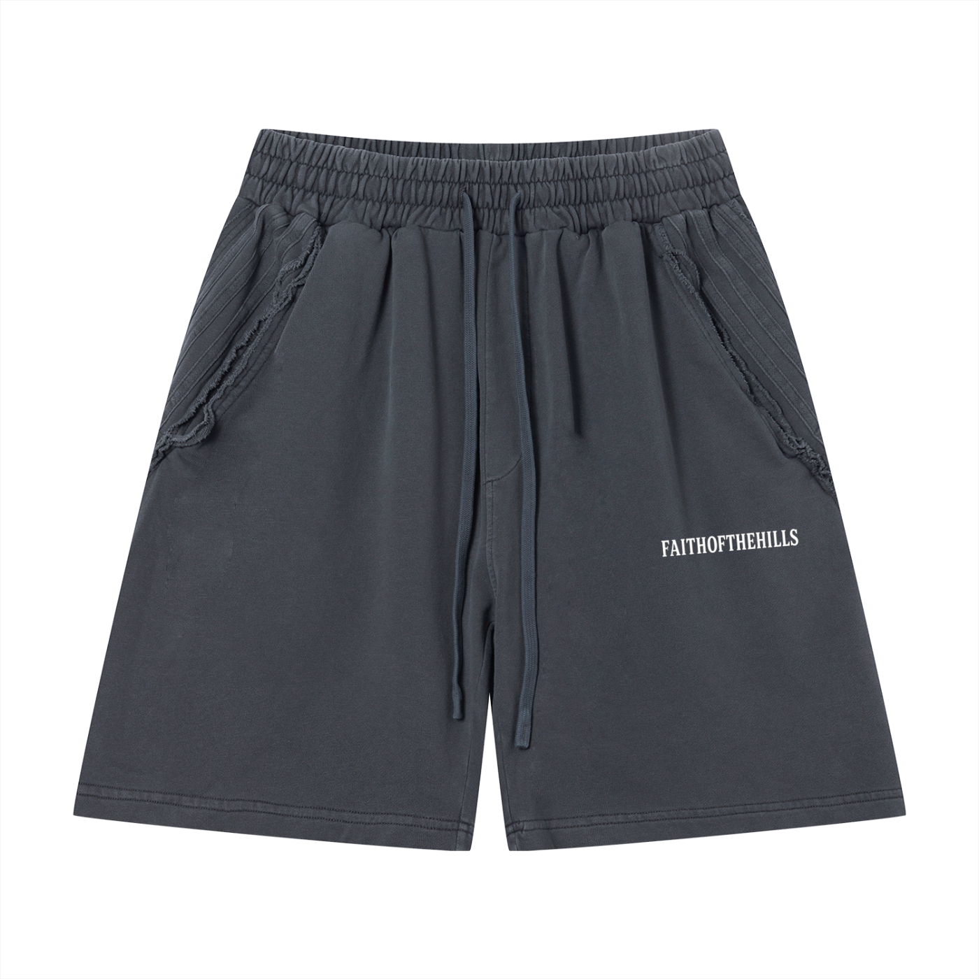 Unisex Vintage Wash Raw Edge Shorts
