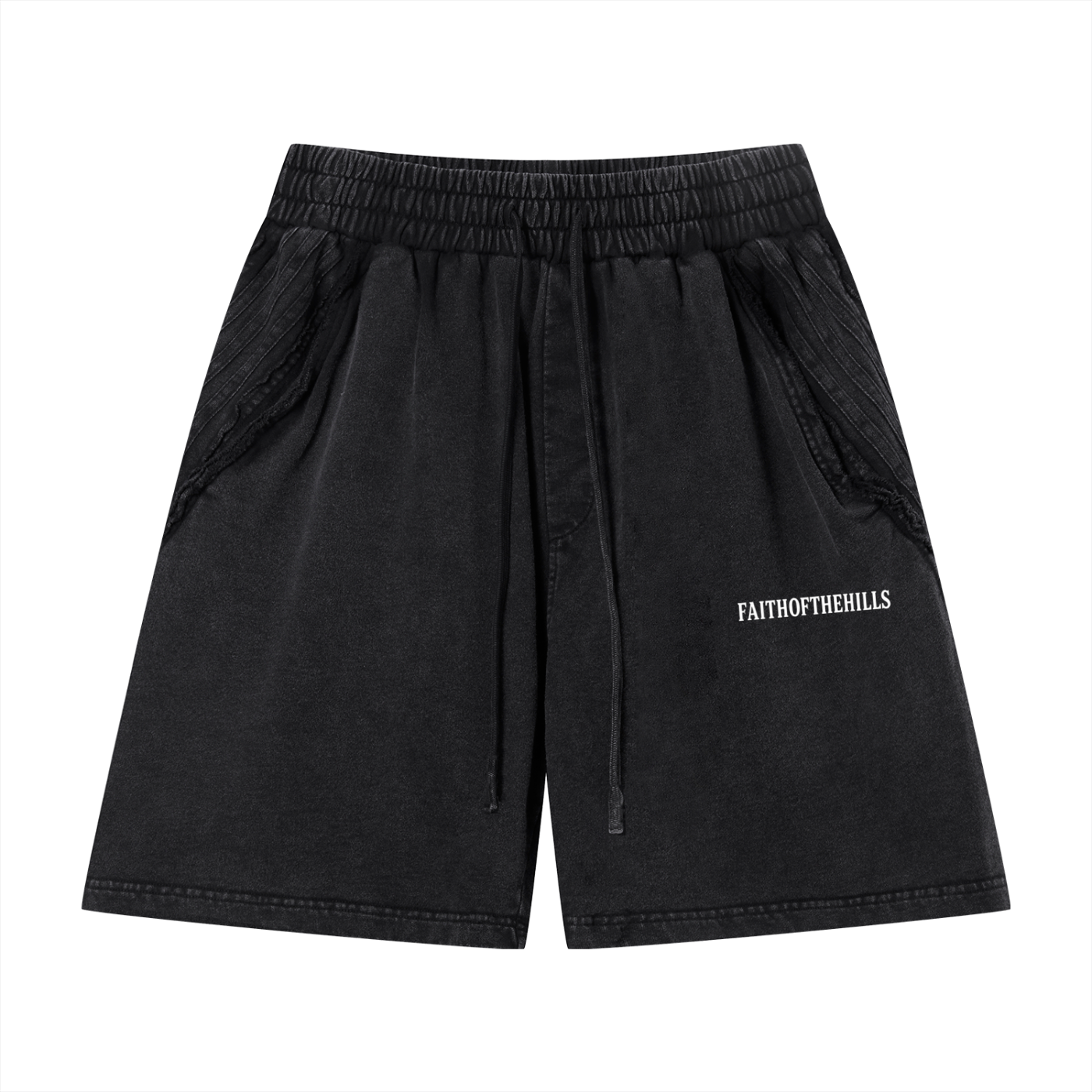 Unisex Vintage Wash Raw Edge Shorts