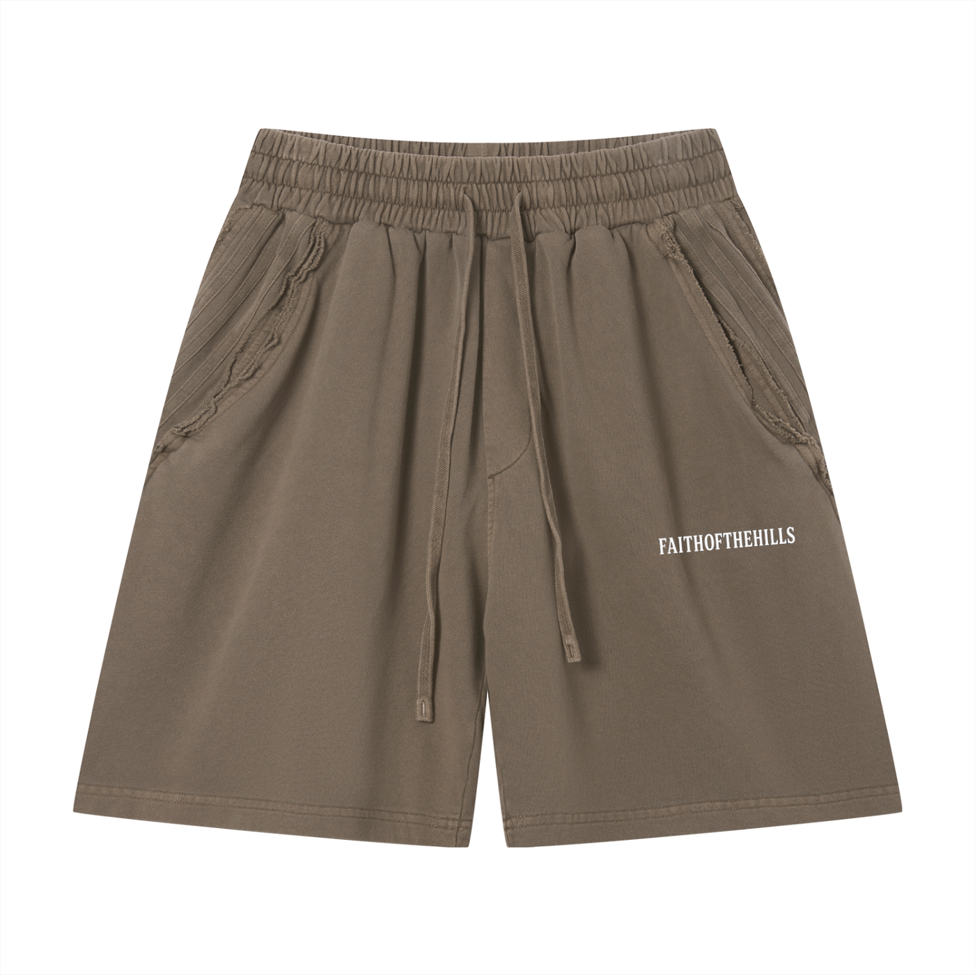 Unisex Vintage Wash Raw Edge Shorts